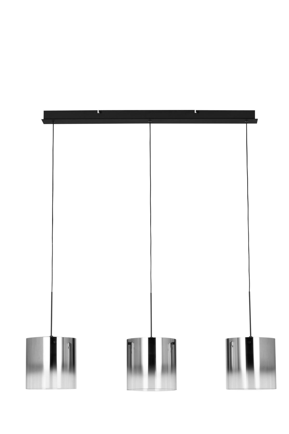 ZÁVESNÉ LED SVIETIDLO, 100/20/180 cm  - čierna, Design, kov/sklo (100/20/180cm) - Dieter Knoll
