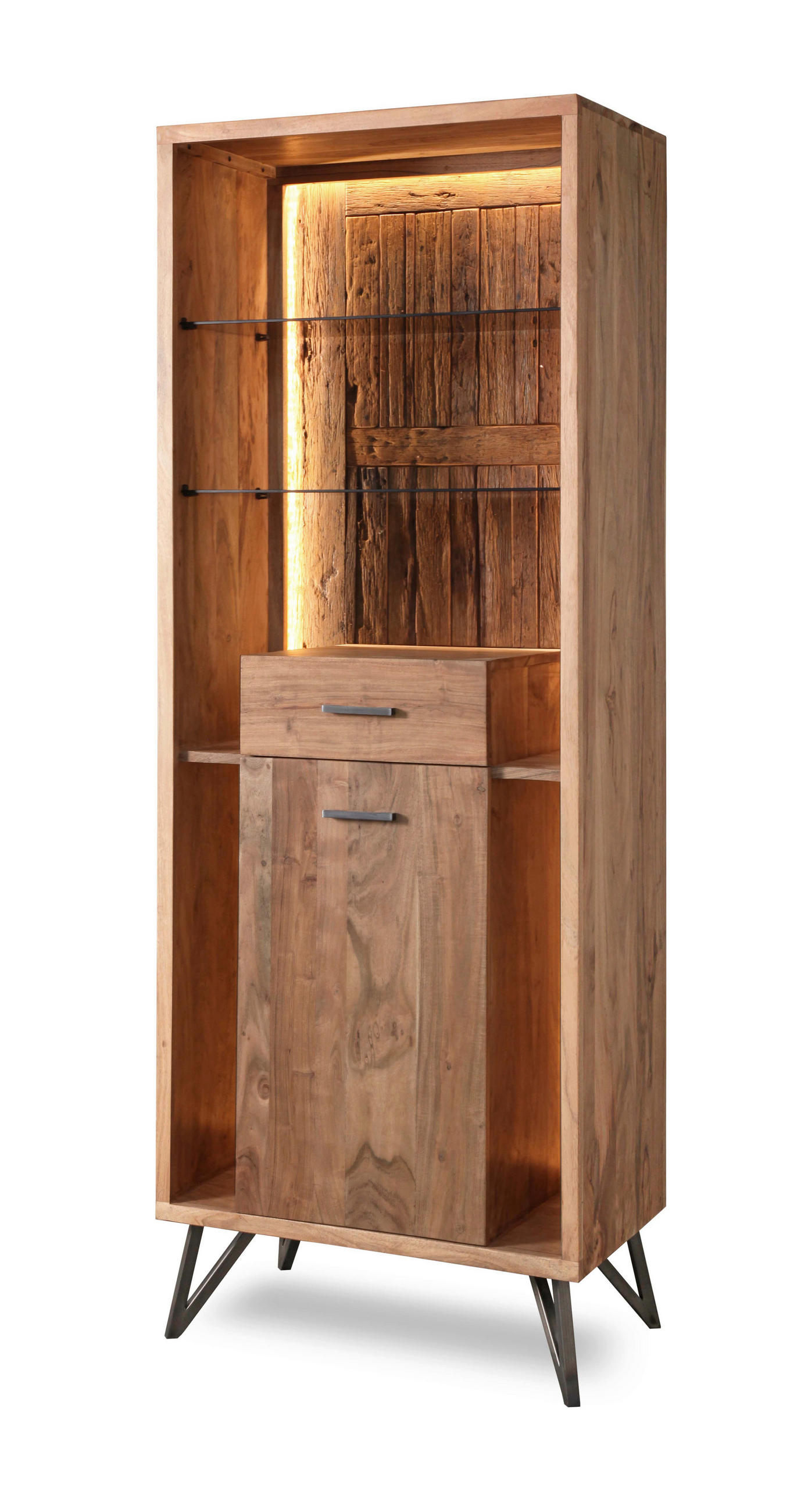 Vitrine Indira Akazie Massiv, B: 72 Cm