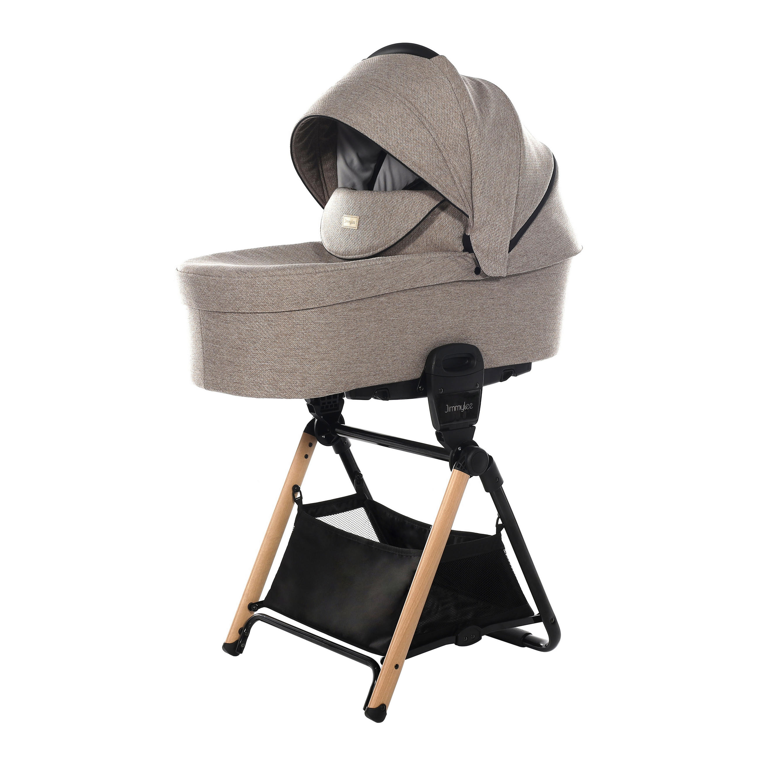 BABYWANNENUNTERGESTELL  - Schwarz/Naturfarben, Basics, Textil/Metall (50/52/61cm) - Jimmylee