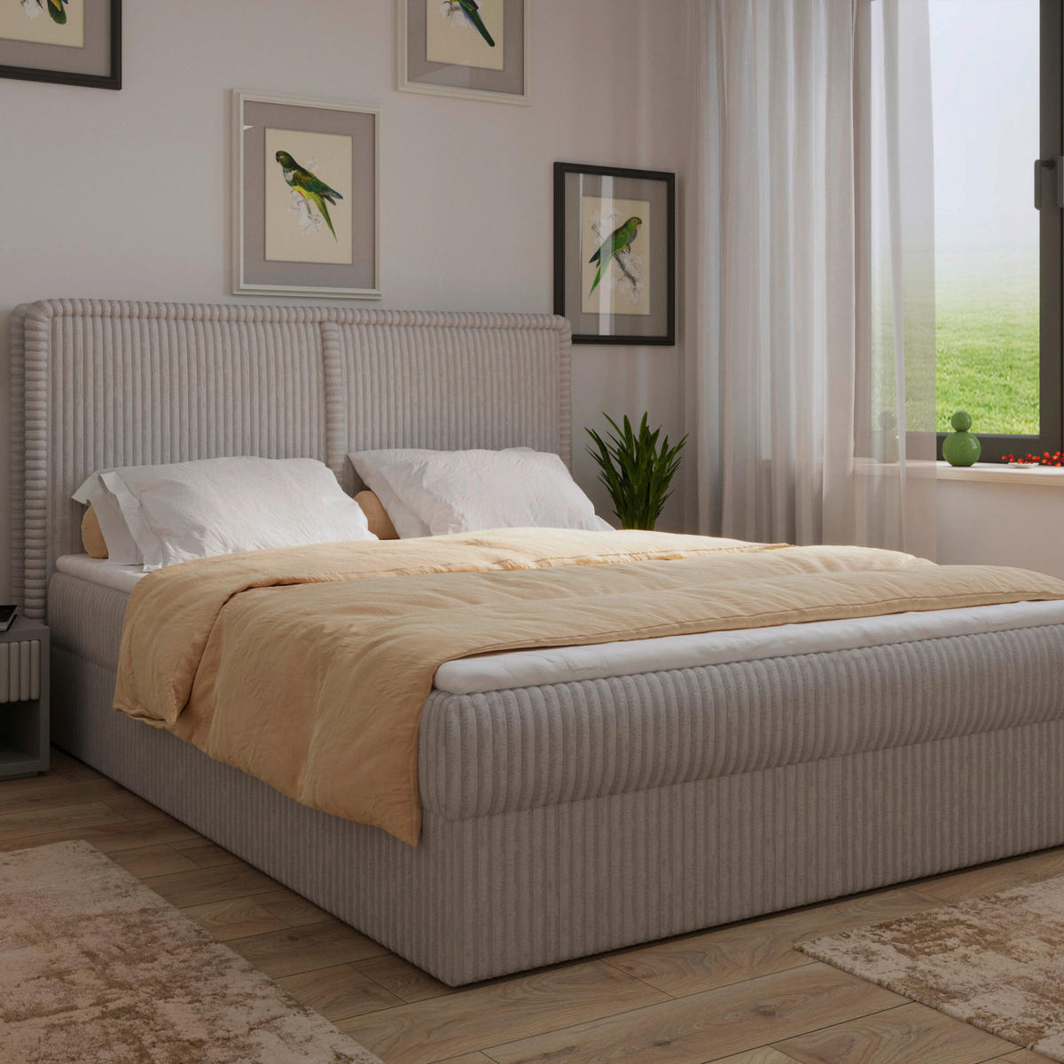 BOXBETT 180/200 cm  in Grau  - Schwarz/Grau, MODERN, Holz/Kunststoff (180/200cm) - MID.YOU