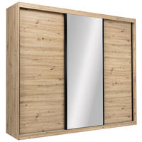 SCHIEBETÜRENSCHRANK 250/215/59,5 cm 3-türig  - Schwarz/Weiß, MODERN, Holzwerkstoff/Metall (250/215/59,5cm) - MID.YOU