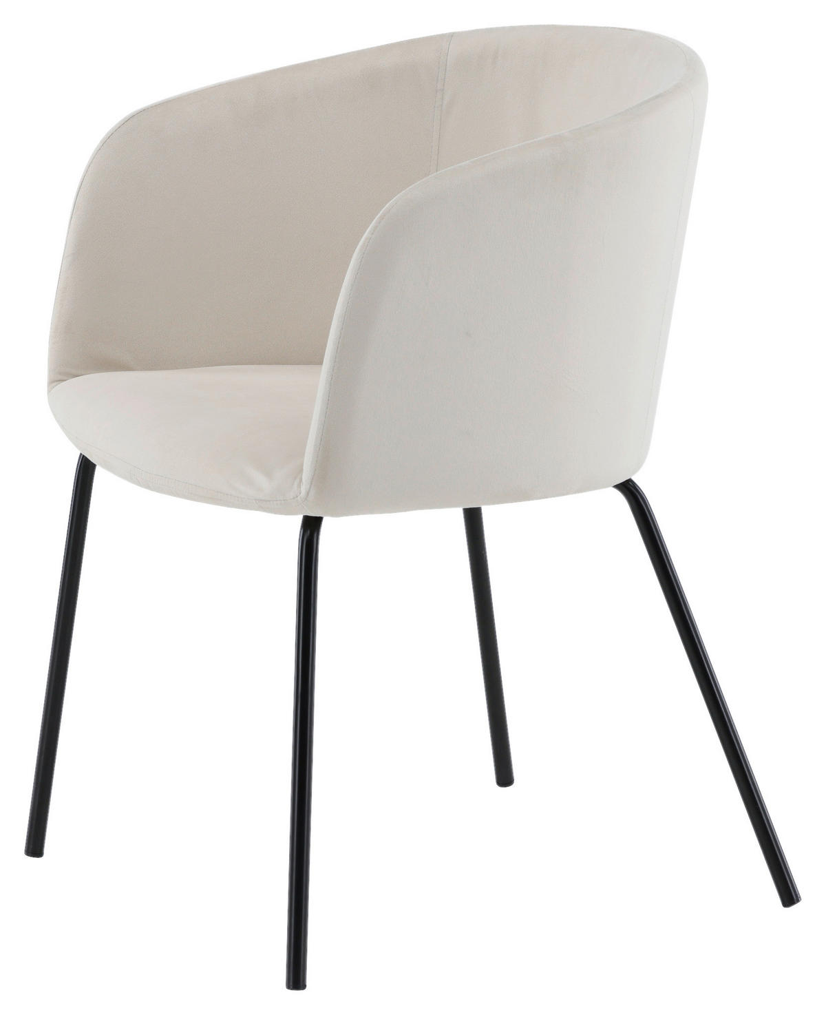 STUHL  in Eisen Samt Metall, Textil  - Beige/Schwarz, Design, Holz/Textil (55/78/55cm) - Livetastic