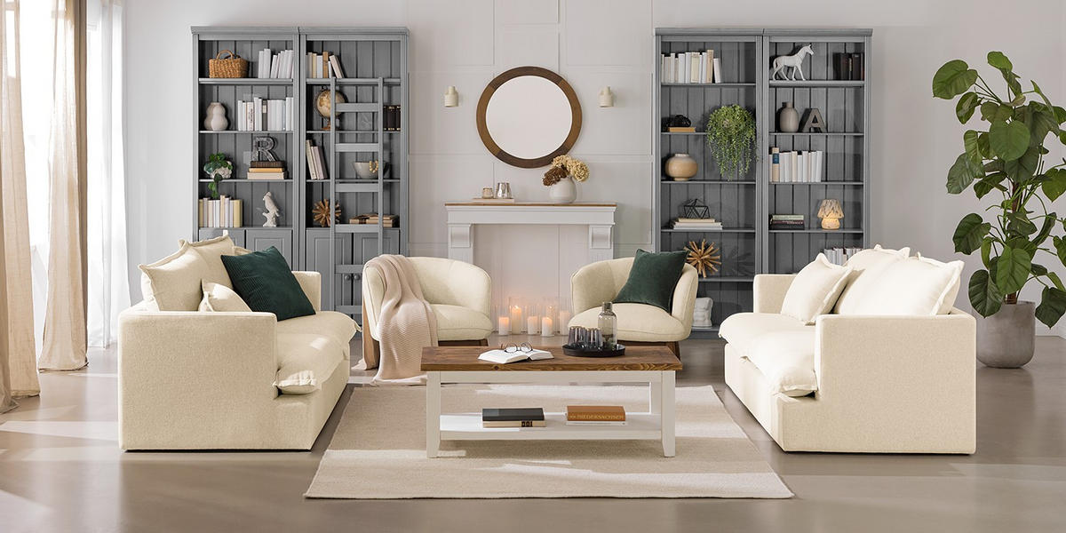 REGAL Kiefer massiv Grau  - Grau, Design, Holz (74/223/37cm) - Livetastic