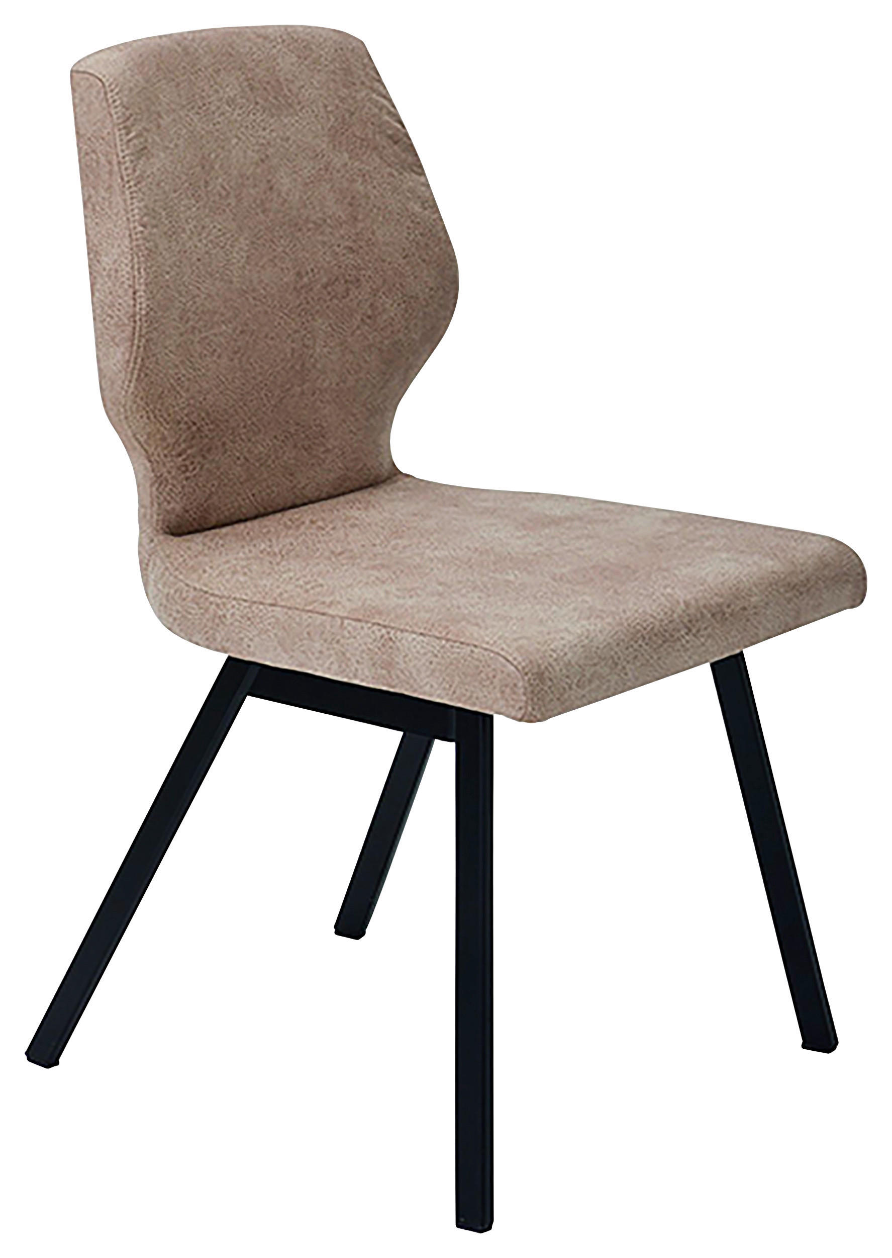 STUHL  Lederauswahl, Stoffauswahl, Typenauswahl beflockt  Schwarz, Beige  - Beige/Schwarz, MODERN, Textil/Metall (46/91/61cm) - Venda
