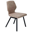 STUHL  Lederauswahl, Stoffauswahl, Typenauswahl beflockt  Schwarz, Beige  - Beige/Schwarz, MODERN, Textil/Metall (46/91/61cm) - Venda