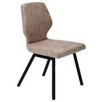 STUHL  Lederauswahl, Stoffauswahl, Typenauswahl beflockt  Schwarz, Beige  - Beige/Schwarz, MODERN, Textil/Metall (46/91/61cm) - Venda