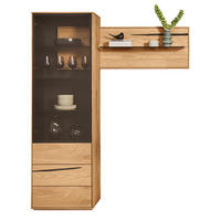 VITRINE  in furniert Wildeiche Braun, Schwarz, Eichefarben - Eichefarben/Schwarz, Natur, Glas/Holz (154/192/40cm) - Waldwelt