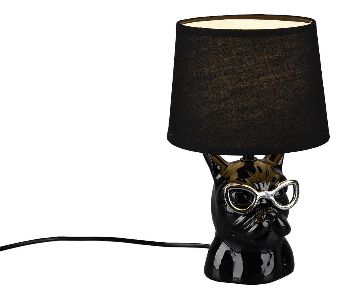 BORDSLAMPA 18/29 cm   - kromfärg/svart, Lifestyle, textil/keramik (18/29cm)