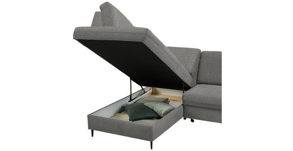 ECKSOFA in Chenille Dunkelgrau  - Dunkelgrau/Schwarz, MODERN, Holz/Textil (184/241cm) - Carryhome