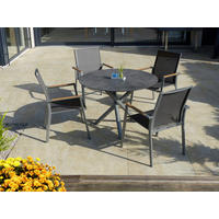 GARTENTISCHPLATTE rund 110/110/1,3 cm Kunststoff  - Grau, Design, Kunststoff (110/110/1,3cm) - Zebra 