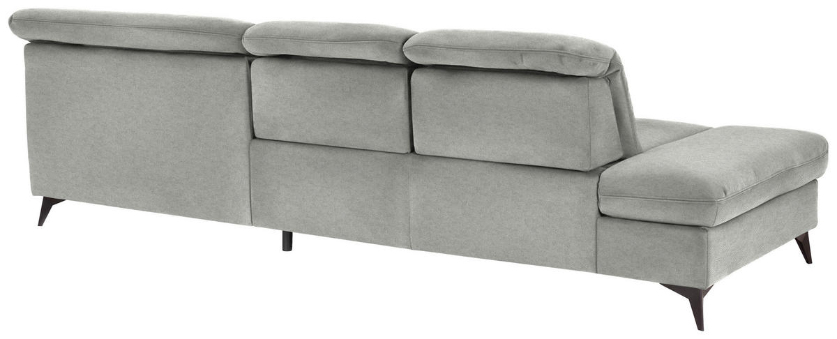 ECKSOFA Chenille Silberfarben  - Silberfarben/Schwarz, Design, Textil/Metall (288/198cm) - Beldomo Style