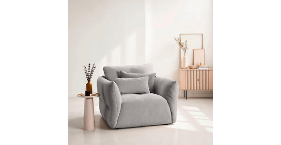 SESSEL in Webstoff Hellgrau  - Hellgrau/Schwarz, KONVENTIONELL, Textil/Metall (112/88/120cm) - Carryhome