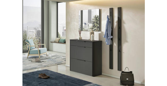 GARDEROBE 4-teilig in 155/191/34 cm - Anthrazit/Schwarz, Design, Glas/Holzwerkstoff (155/191/34cm) - Dieter Knoll
