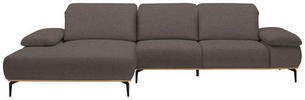 ECKSOFA Dunkelbraun Flachgewebe  - Eichefarben/Dunkelbraun, Natur, Holz/Textil (195/322cm) - Chilliano