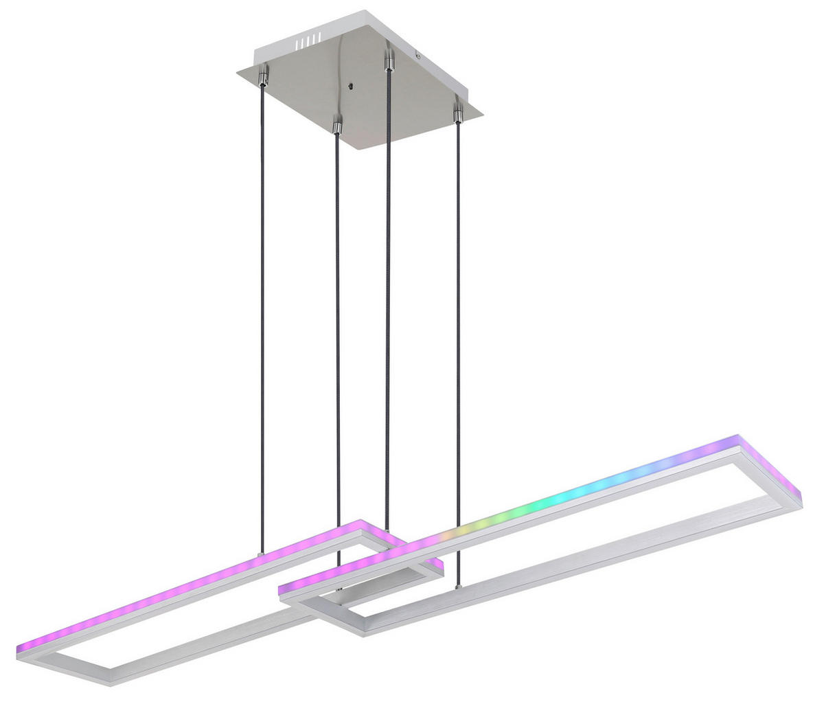 LED-HÄNGLAMPA 119,5/25,5/120 cm  - opal/silver, Trend, metall/plast (119,5/25,5/120cm) - Globo