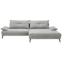 HÖRNSOFFA i flatväv ljusgrå  - ljusgrå/svart, Klassisk, metall/textil (294/176cm) - MID.YOU