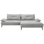 ECKSOFA in Flachgewebe Hellgrau  - Hellgrau/Schwarz, KONVENTIONELL, Textil/Metall (294/176cm) - Carryhome