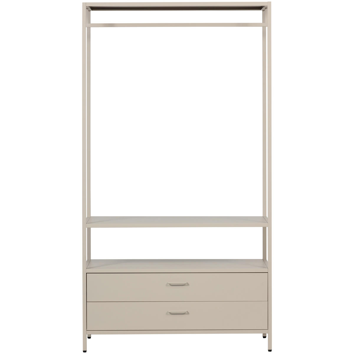 OFFENER KLEIDERSCHRANK 100/185/54 cm  in Sandfarben  - Sandfarben, Basics, Metall (100/185/54cm) - MID.YOU
