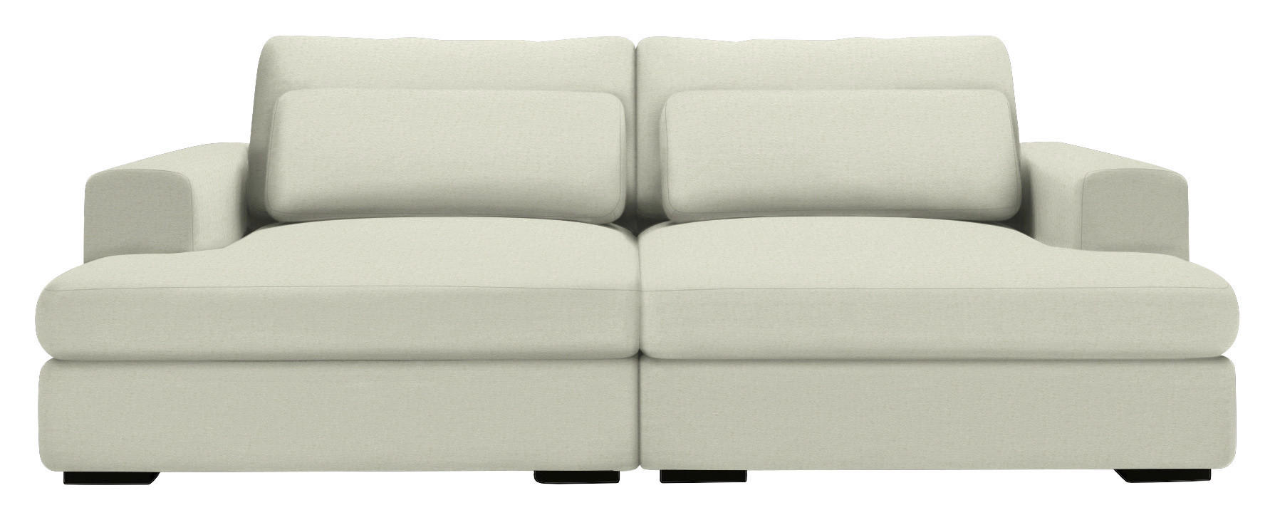 BIGSOFA Chenille Creme  - Creme/Schwarz, Design, Textil (218/80/158cm) - Lomoco