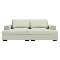BIGSOFA Chenille Creme  - Creme/Schwarz, Design, Textil (218/80/158cm) - Lomoco