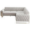 ECKSOFA  in Velours Beige  264/264 cm  - Beige/Goldfarben, KONVENTIONELL, Textil/Metall (264/264cm) - Carryhome