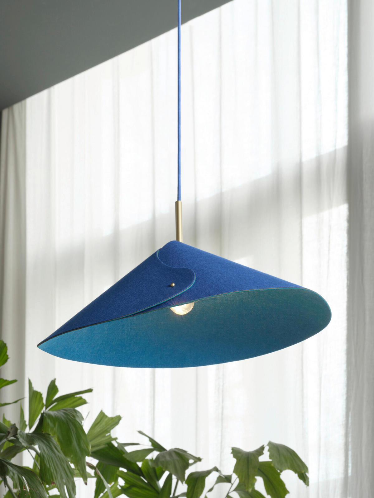 PENDELLEUCHTE 50/126,5 cm  - Blau, Basics, Textil/Metall (50/126,5cm) - Osram
