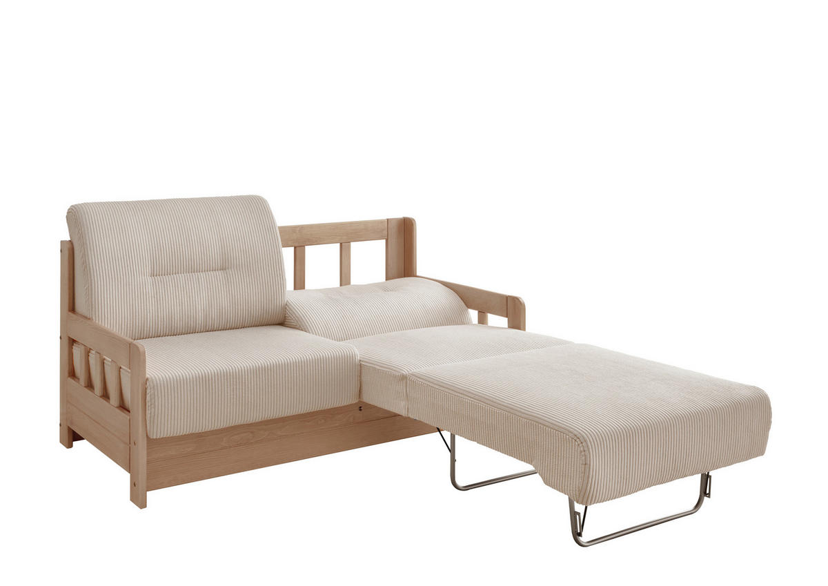 SCHLAFSOFA Cord Naturfarben, Beige  - Beige/Naturfarben, MODERN, Textil (154/88/90cm) - Livetastic