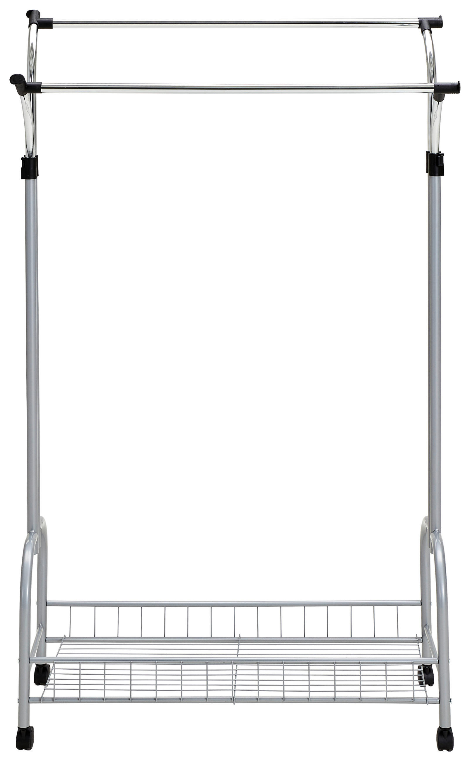POJÍZDNÝ ŠATNÍ STOJAN - barvy chromu/barvy hliníku, Basics, kov/plast (100/195/40cm) - Xora