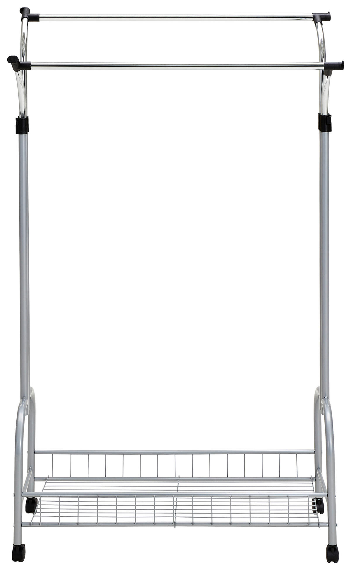 GURULÓS RUHAÁLLVÁNY alumínium színű, króm 100/195/40 cm   - króm/alumínium színű, Basics, műanyag/fém (100/195/40cm) - Xora