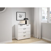 KOMMODE  in 80/81/42 cm  - Chromfarben/Weiß, Design, Glas/Holzwerkstoff (80/81/42cm) - Xora