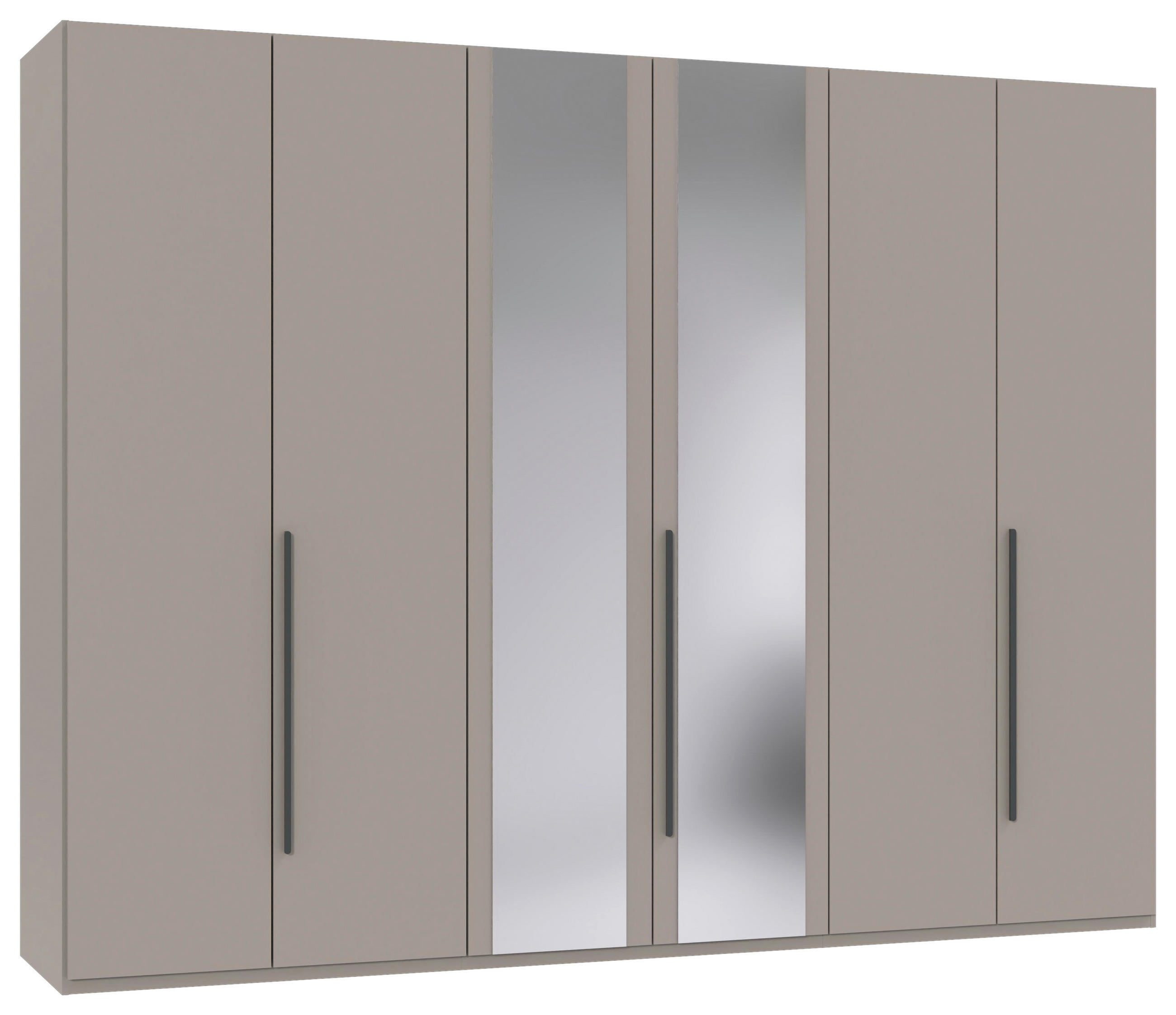 DREHTÜRENSCHRANK  in Graphitfarben, Sahara  - Graphitfarben/Sahara, MODERN, Glas/Holzwerkstoff (270/208/58cm) - Chameo