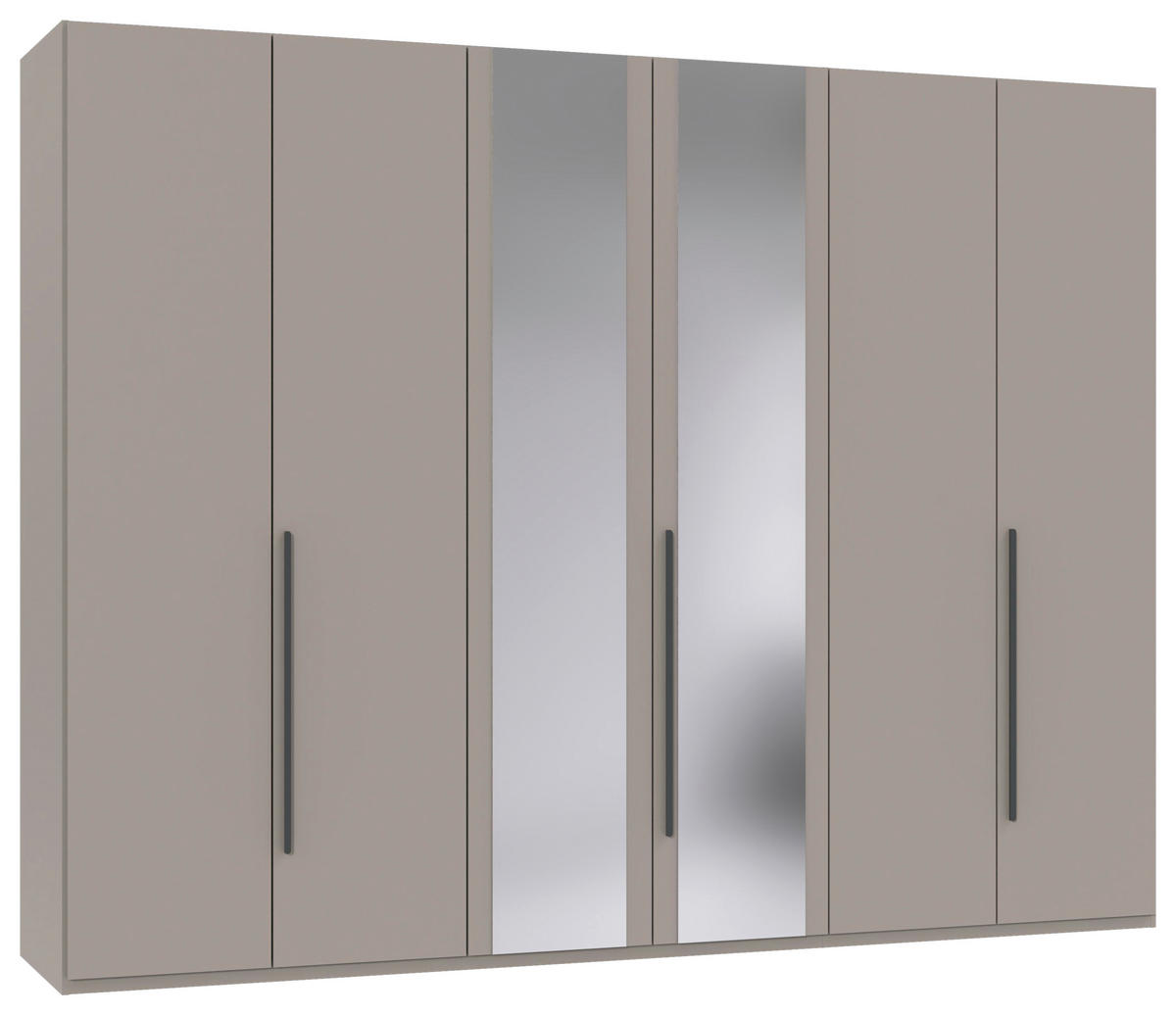 DREHTÜRENSCHRANK  in Graphitfarben, Sahara  - Graphitfarben/Sahara, MODERN, Glas/Holzwerkstoff (270/208/58cm) - Chameo