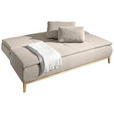 BOXSPRINGSOFA in Webstoff Beige - Eichefarben/Beige, Design, Holz/Textil (202/78-93/100cm) - Venda