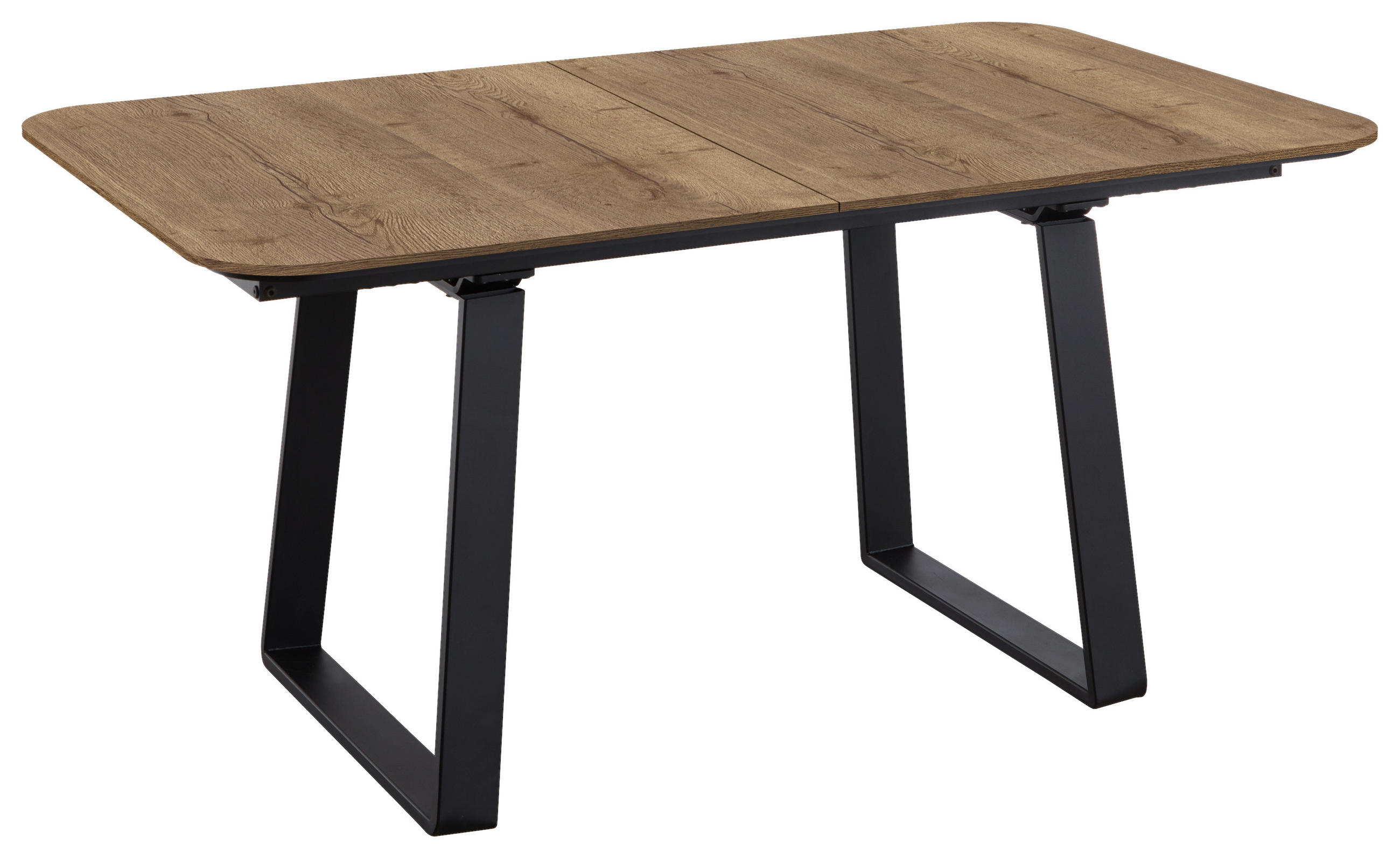 ESSTISCH in Metall, Holzwerkstoff 180-230/95/76 cm  - Eiche dunkel/Schwarz, Basics, Holzwerkstoff/Metall (180-230/95/76cm) - Celina Home