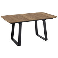 ESSTISCH Schwarz, Eiche dunkel rechteckig  ausziehbar, in verschiedenen Größen erhältlich, in verschiedenen Holzdekoren erhältlich  - Eiche dunkel/Schwarz, Basics, Holzwerkstoff/Metall (180-230/95/76cm) - Celina Home