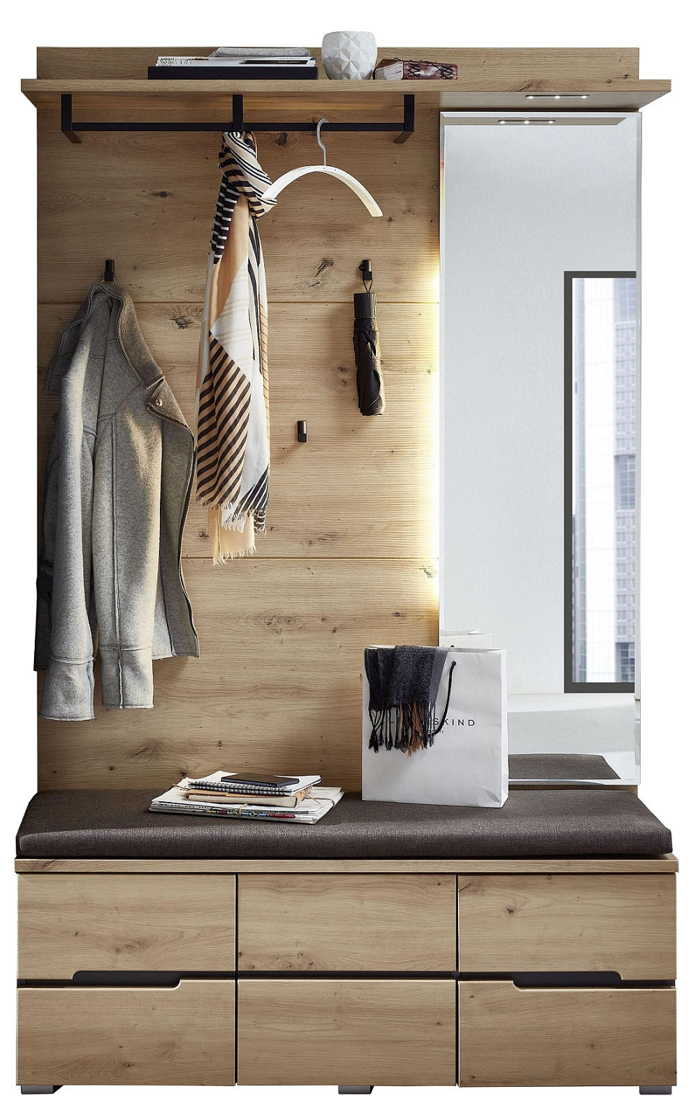 GARDEROBE Eichefarben - Eichefarben, Design (120/196/37cm) - Voleo