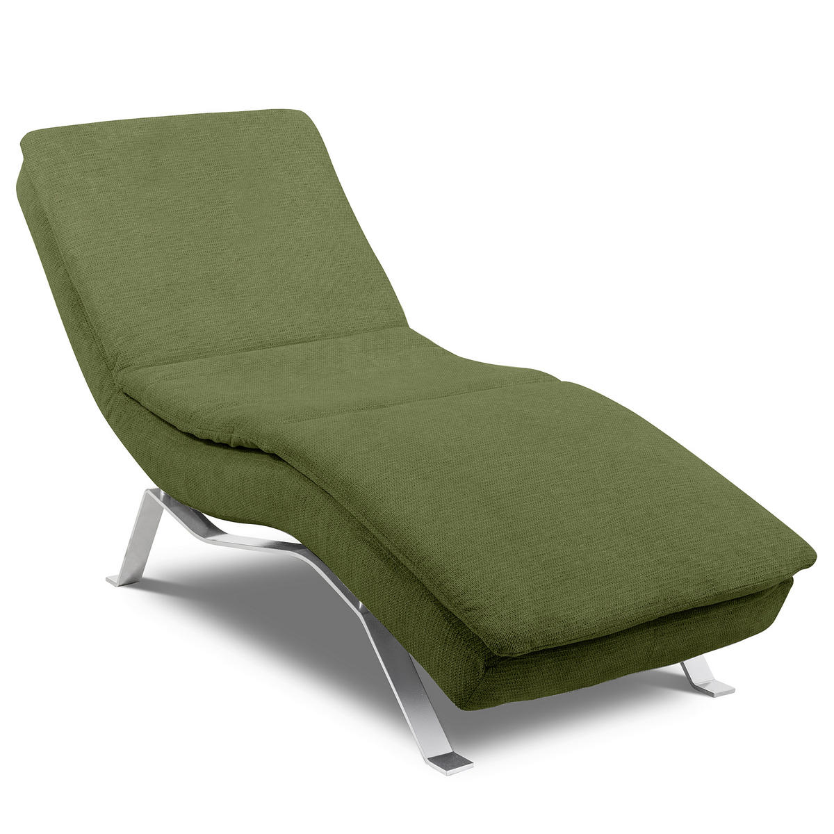 RELAXLIEGE in Chenille Grün  - Silberfarben/Grün, Design, Textil/Metall (65/95/171cm) - Celina Home