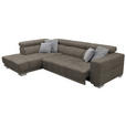 ECKSOFA  in Chenille Hellbraun  207/301 cm  - Chromfarben/Hellbraun, Design, Textil (207/301cm) - Xora