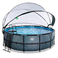 POOL-SET 447/320 cm  - Grau, KONVENTIONELL, Kunststoff (447/320cm) - EXIT Toys