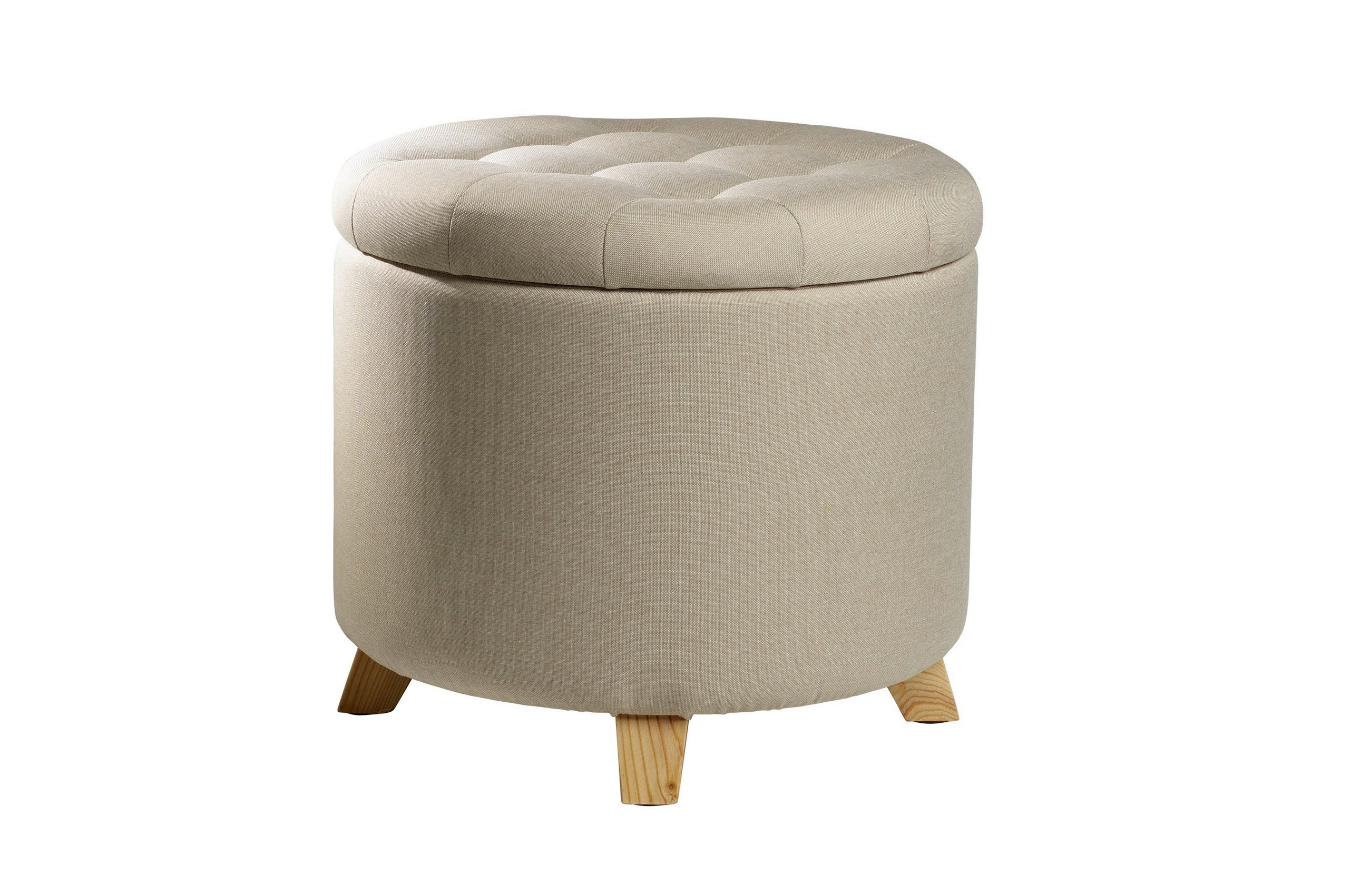 HOCKER in Textil Creme  - Creme, Design, Holz/Textil (45/41/45cm) - Echtwerk