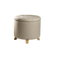 HOCKER in Textil Creme  - Creme, Design, Holz/Textil (45/41/45cm) - Echtwerk