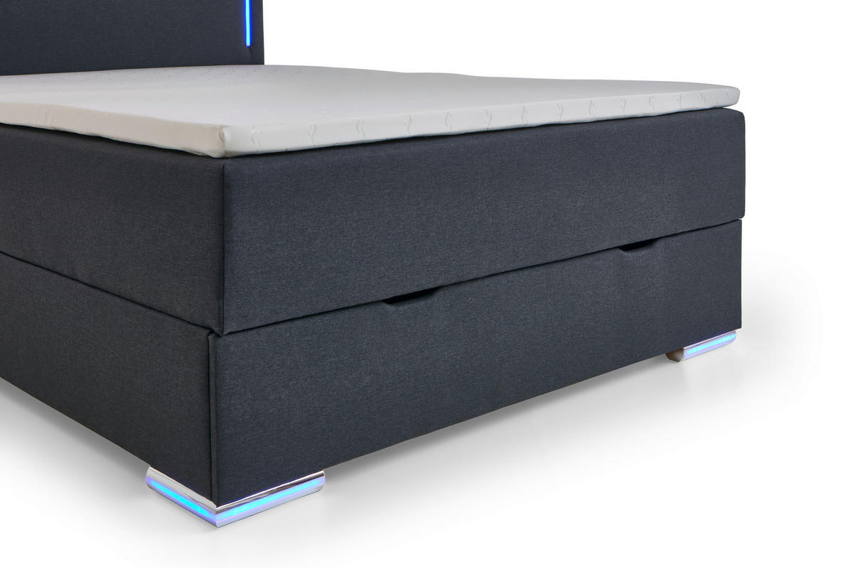 BOXSPRINGOVÁ POSTEĽ, 120/200 cm antracitová - antracitová/strieborná, Design, textil/plast (120/200cm) - Xora