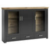 HIGHBOARD  in 184,1/126,6/44,2 cm  - Graphitfarben/Eiche Artisan, Design, Glas/Holzwerkstoff (184,1/126,6/44,2cm) - SetOne by Musterring