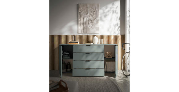 SIDEBOARD in 180/90/40 cm - Salbeigrün/Schwarz, Basics, Holzwerkstoff/Kunststoff (180/90/40cm) - Carryhome