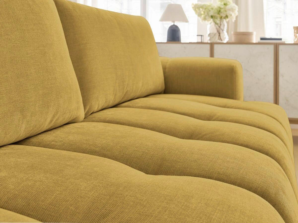SCHLAFSOFA FUJI Leinenoptik Gelb  inkl.  - Gelb/Schwarz, MODERN, Kunststoff/Textil (251/113/88cm)