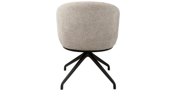 ARMLEHNSTUHL  Typenauswahl, Sitzfläche 360° drehbar, automatische Rückholfunktion Chenille, Flanell  - Taupe/Schwarz, Design, Textil/Metall (61/83/60cm) - Novel