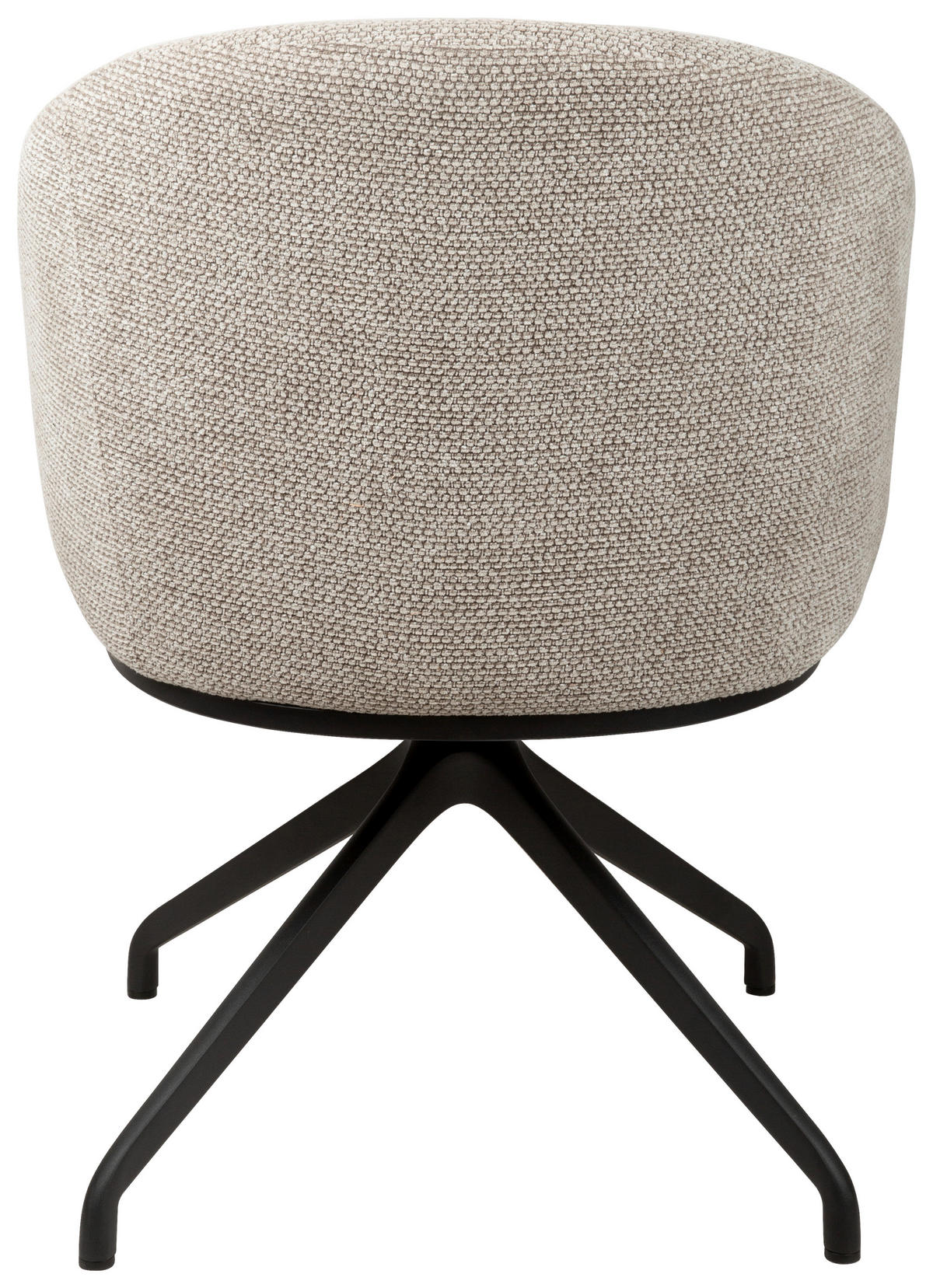 ARMLEHNSTUHL  Typenauswahl, Sitzfläche 360° drehbar, automatische Rückholfunktion Chenille, Flanell  - Taupe/Schwarz, Design, Textil/Metall (61/83/60cm) - Novel