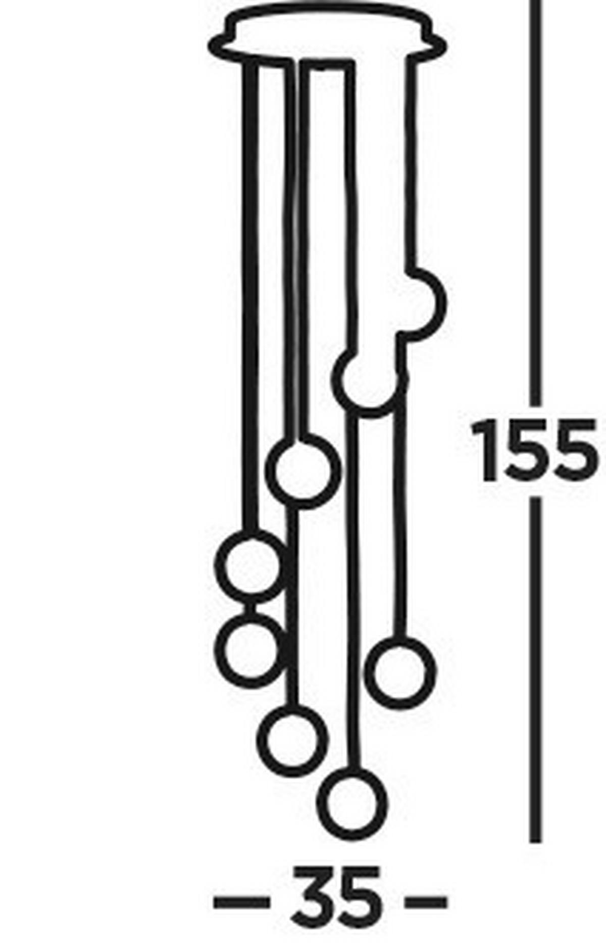 VISEČA LED-SVETILKA  Marbles 46 W/3242 lm/4000 K/220-240 V/ - barve kroma/siva, Design, kovina/steklo (35/35/155cm)