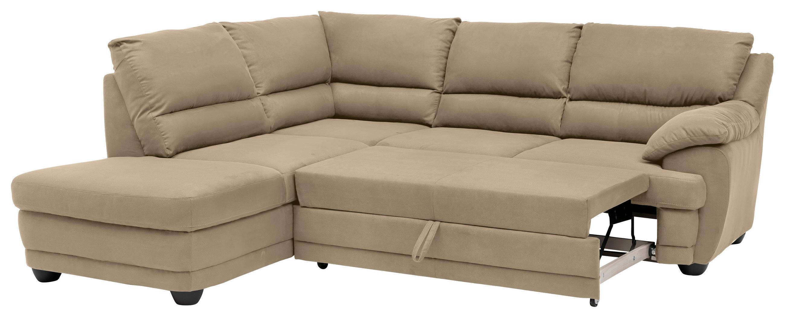 Thumbnail - Livetastic Ecksofa, Sand, Textil, Ottomane links, L-Form, 246x225 cm, Made in EU, seitenverkehrt erhältlich, Rücken echt...