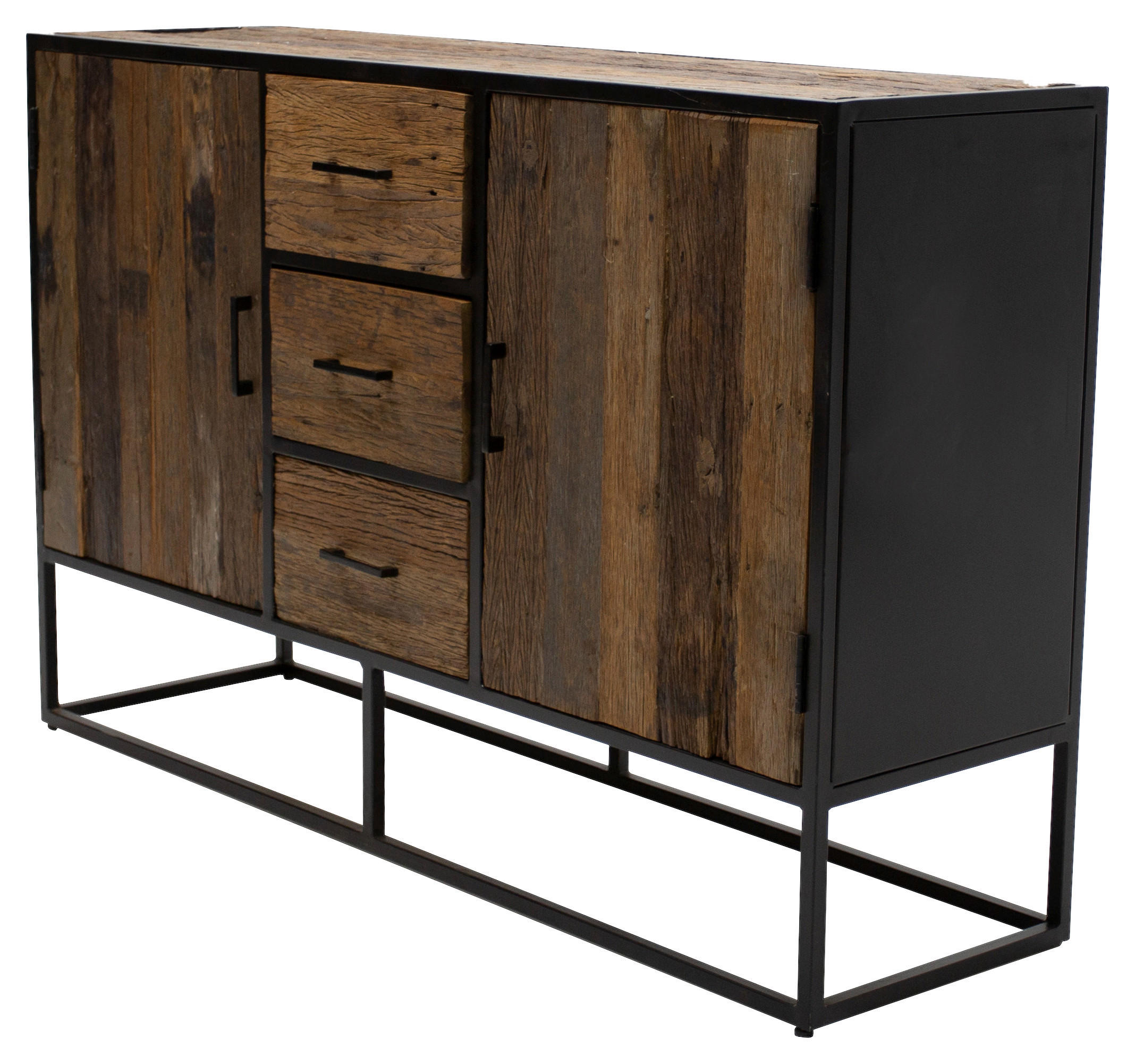 SIDEBOARD Altholz Dunkelbraun  - Dunkelbraun/Schwarz, KONVENTIONELL, Holz/Metall (140/90/40cm) - MID.YOU